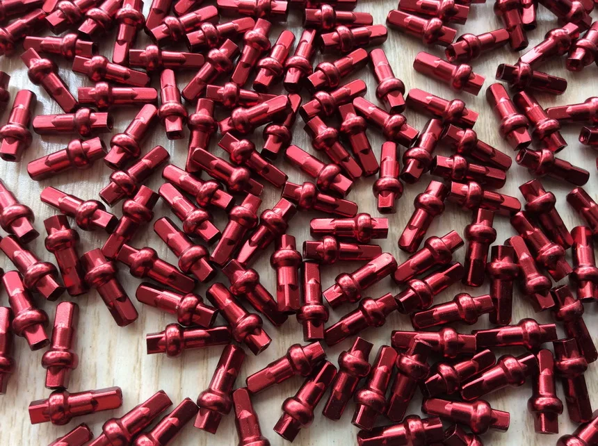 270pcs Pillar DSN Alloy Nipple Head 14.4mm Black Red Spoke Nipples Aluminium Material 14G and wrench 1 pcs | Спорт и развлечения