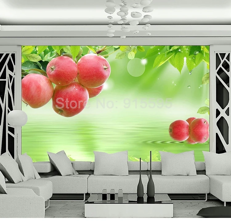 Custom Self-adhesive Wallpaper Fresh Fruit Large Mural TV Background Wall Painting Living Room Home Decoration Stickers For Wall