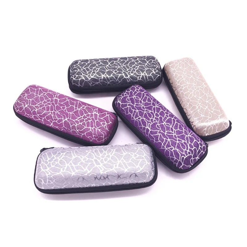 

Glasses Box Zipper Stripe Unisex Sunglasses Protection Case Portable Containers