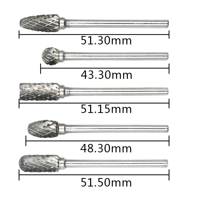 1/" Хвостовиком Из Карбида Вольфрама Фрезер Ротари Инструмент Burr Double Diamond Cut Ротари Dremel Инструменты Электрический Шлифовальный