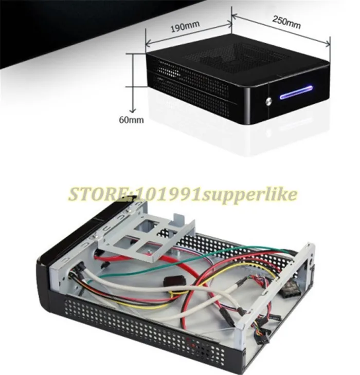 DEBROGLIE 1 комплект мини ITX Корпус Комплект шасси с блоком питания 120 Вт DC плата + 12 В