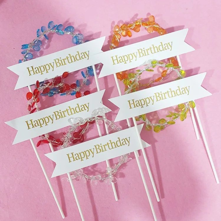Светодиодный Цветок Свадебный торт Топпер Baby Shower для девочки Топпер для торта «С Днем Рождения» вечерние украшения поставщиков инструмент для украшения торта
