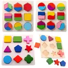 Лидер продаж, детские деревянные Обучающие геометрические развивающие игрушки, головоломки