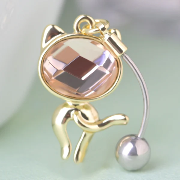 Горячая продажа кошачий хвост пупка Кольца сексуальный пирсинг ювелирные