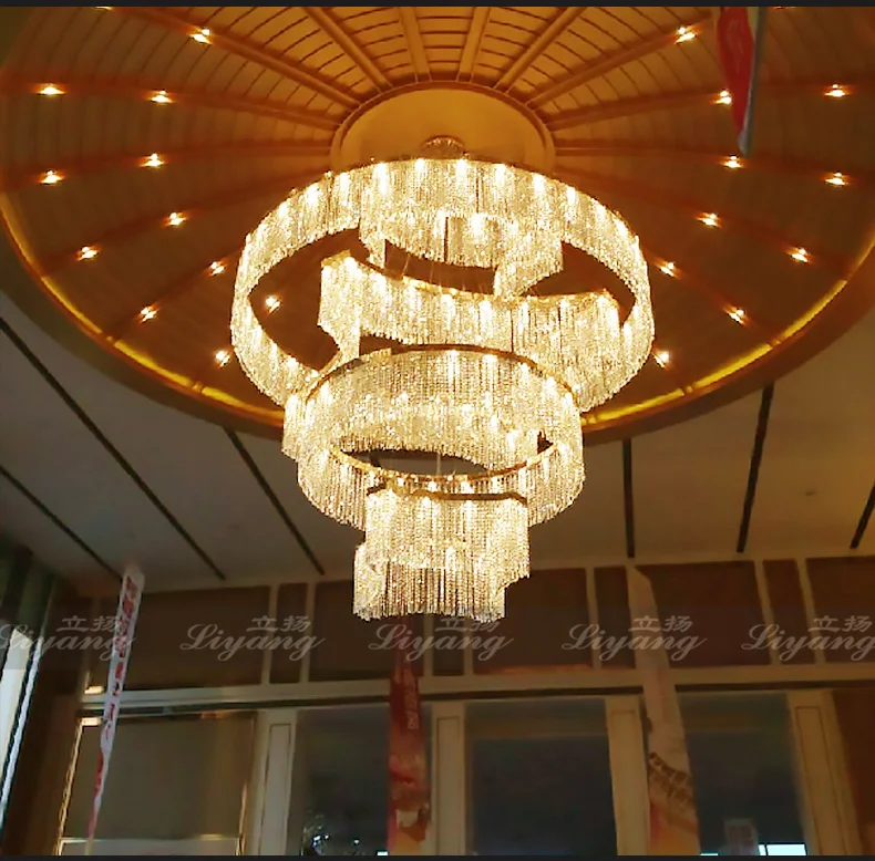 Customized large-scale shaped crystal lamp hotel lobby chandelier clubhouse hall sales department building sand table | Лампы и