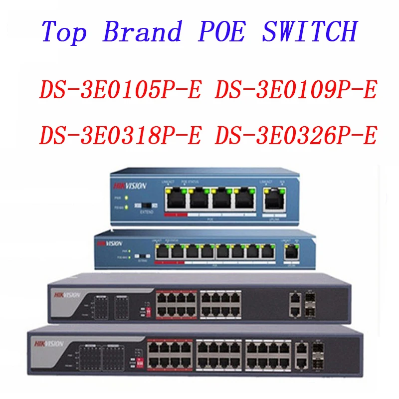 Hik DS 3E0105P E 3E0109P 3E0318P PoE LAN коммутатор сетевой самый дальний 250 метров|Коробки передач