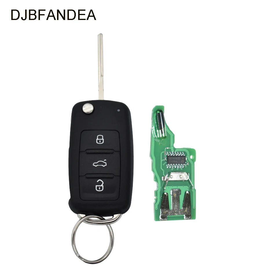 DJBFANDEA 434 МГц 3 кнопки Автомобильный Дистанционный ключ для Volkswagen GOLF PASSAT Tiguan Polo Beetle