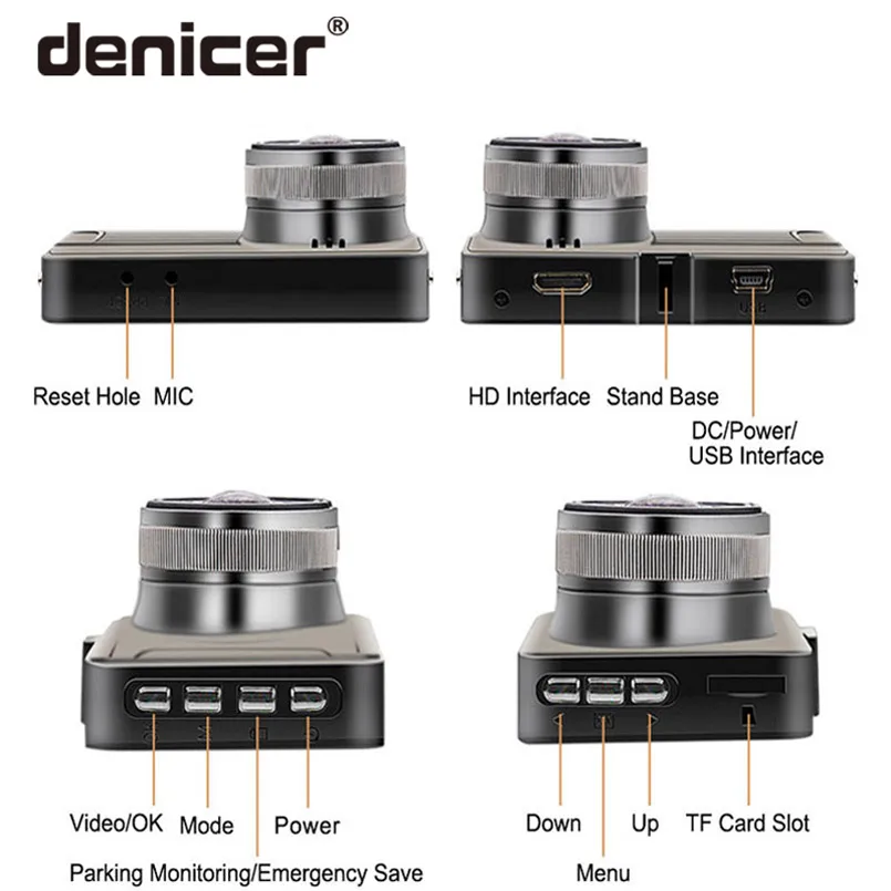 Denicer Dash camera Novatek 96658 Автомобильная камера Full HD 1080P DVR 170 градусов широкоугольный
