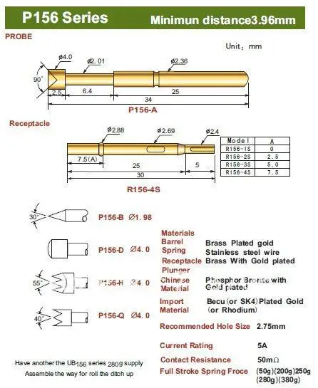 

Бесплатная доставка, 100 шт./лот, Φ 33,35 мм, двухчастные Пружинные тестовые щупы, POGO PIN
