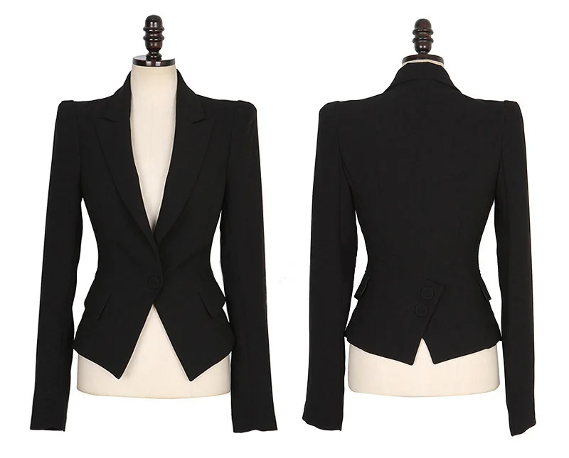New 2018 Black fashion Women blazer and Jacket spring autumn ladies Suit Blaser business attire Femme Blazer Plus Size XXL | Женская
