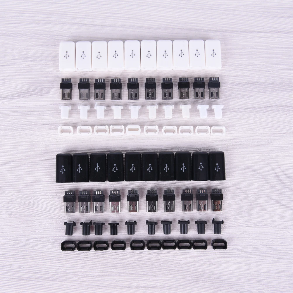 10/20 шт. 4 в 1 DIY Micro USB сварки Тип Мужской 5 контактный разъем Пластик
