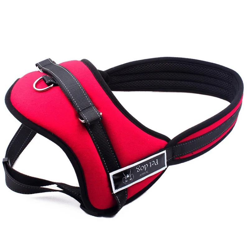 Средний крепление на большого собаку нейлон Светоотражающий ошейник сбруя жилет