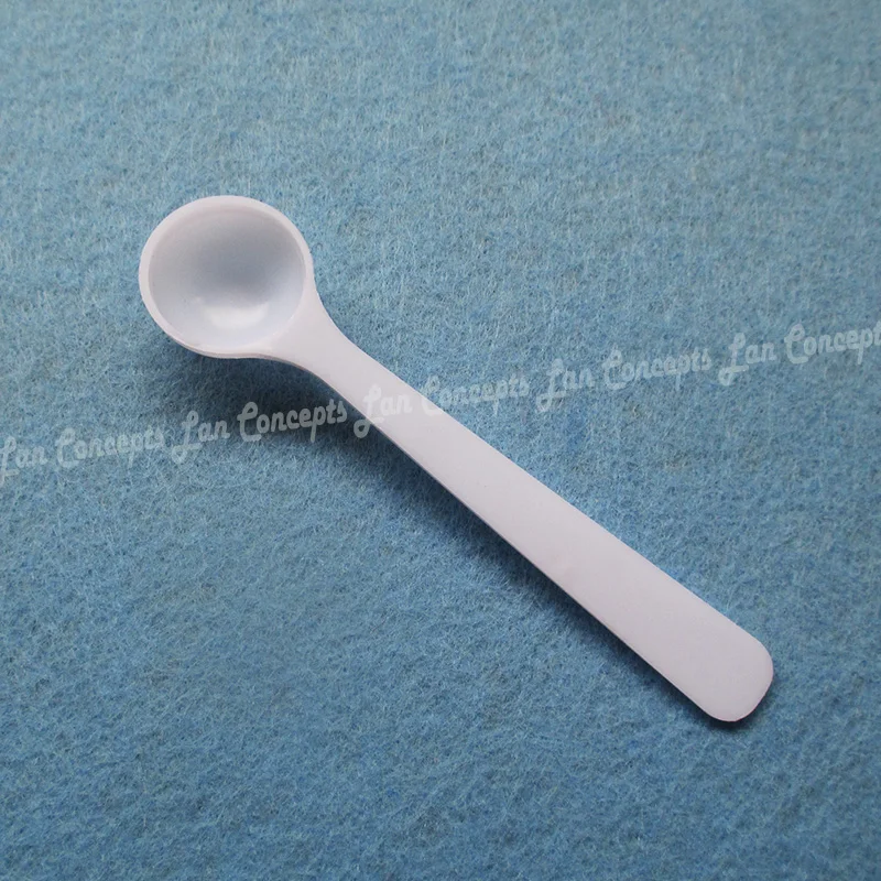 

100pcs/lot 1 gram / 2ML Food Grade PP Measuring Spoon Small Plastic Scoop - 95X22X11mm white free shipping