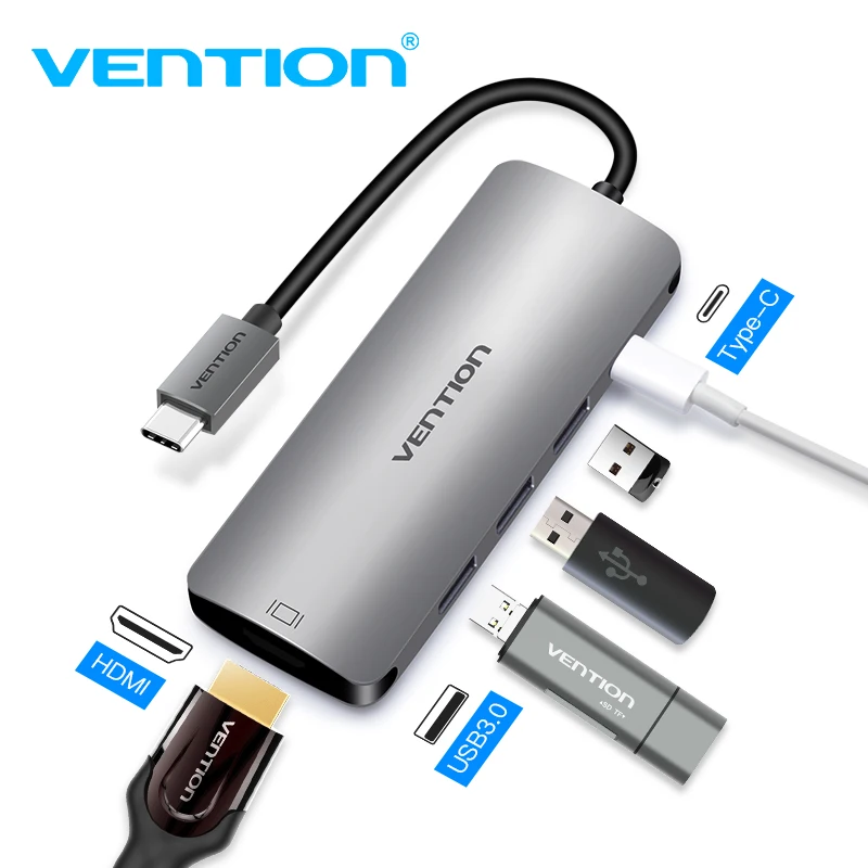 Vention USB C концентратора к HDMI/VGA PD 3 0 Splitter адаптер для MacBook samsung Galaxy S9/S8/S8 + Коврики 10 Тип