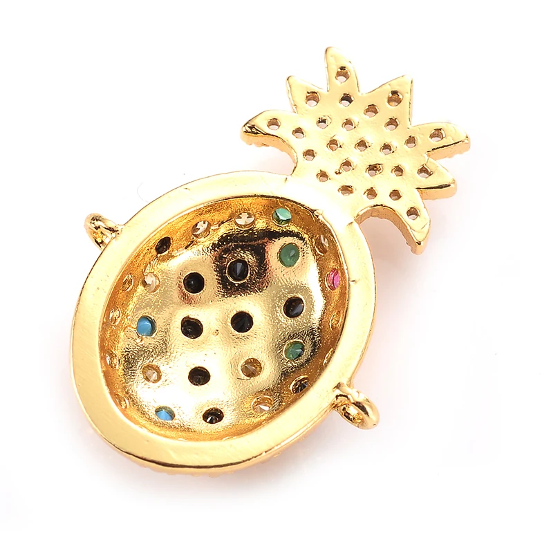 Neovivi Pineapple Charms Pave Colorful Cublc Zircon Brass Bling Spacer Beads for Jewelry Making Bracelets Necklaces DIY | Украшения и