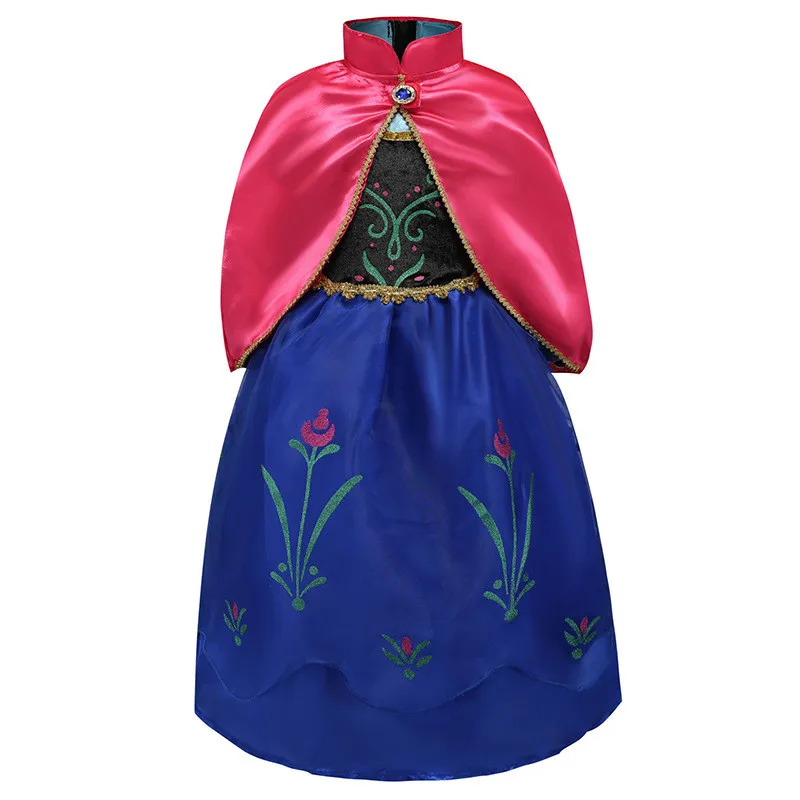 Disney Snow романтичное платье мультфильм сплошного цвета принцесса взрыв детское с