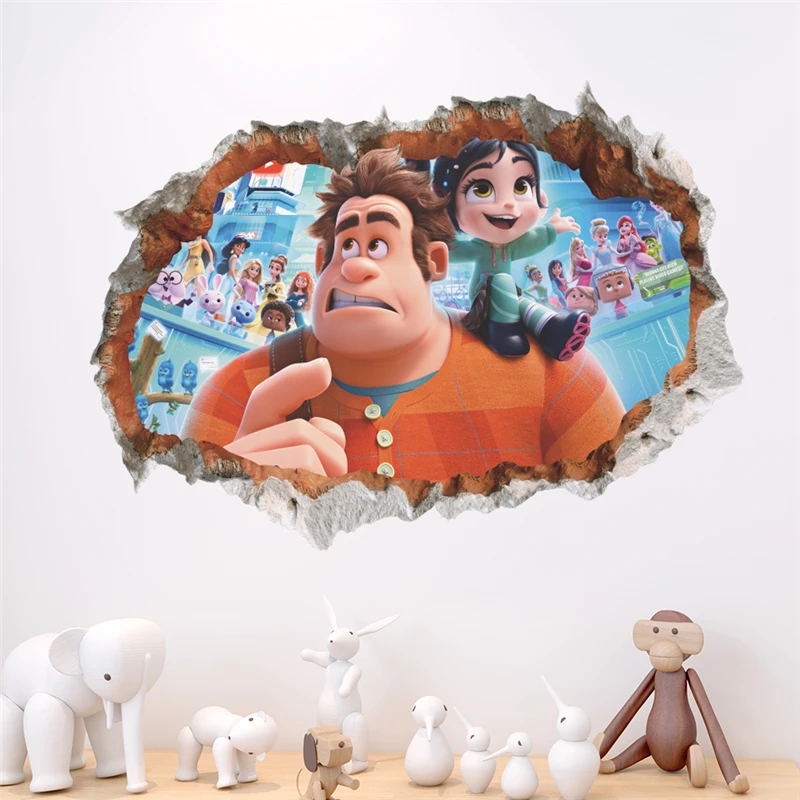 3d наклейки на стену с изображением разбитого Ральфа домашний декор для спальни