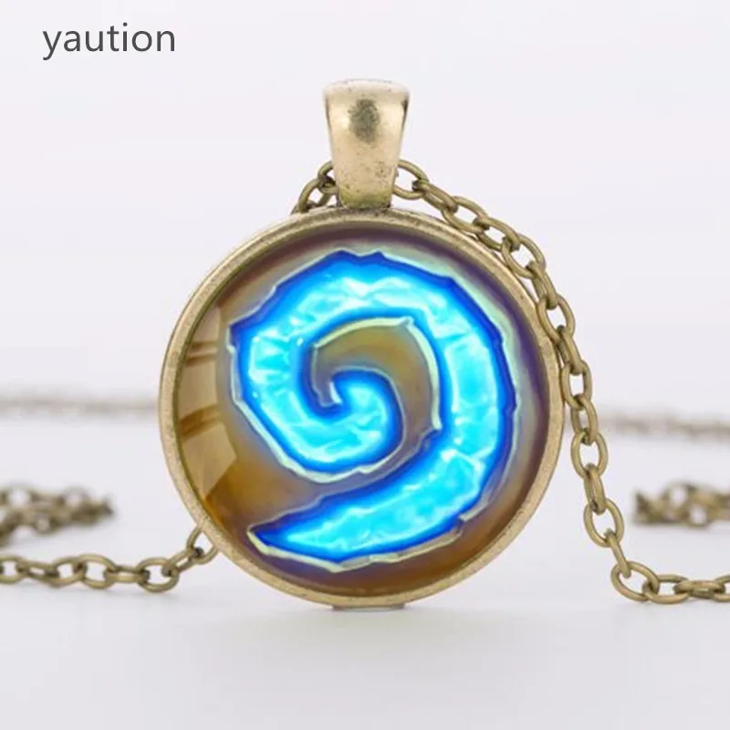 WoW World of Warcraft стеклянный круглый подвесной Амулет ожерелье Ювелирная цепочка