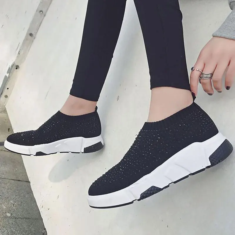 Tangnest/роскошная женская обувь на плоской платформе украшенная кристаллами