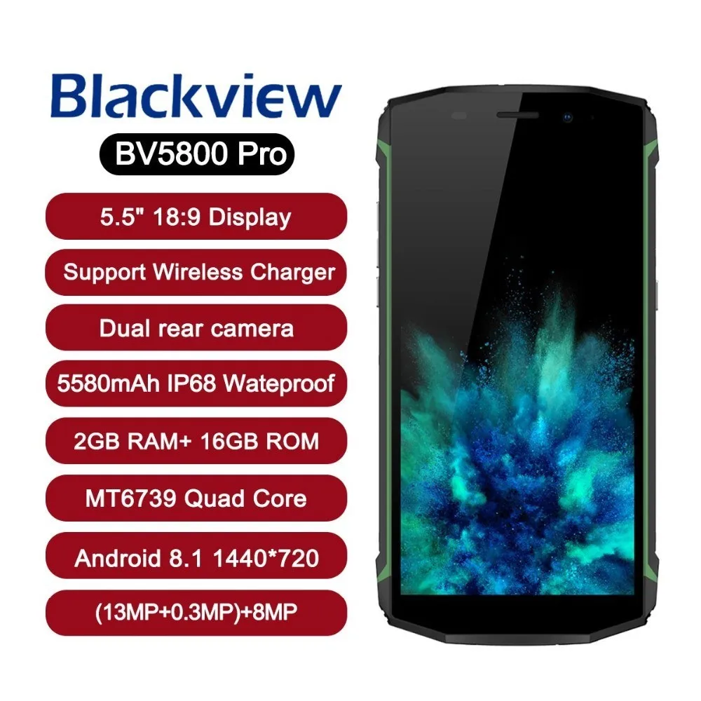 Blackview BV5800 Pro Водонепроницаемый IP68 смартфон 5 &quotMT6739 4 ядра Android 8 1 2 GB Оперативная