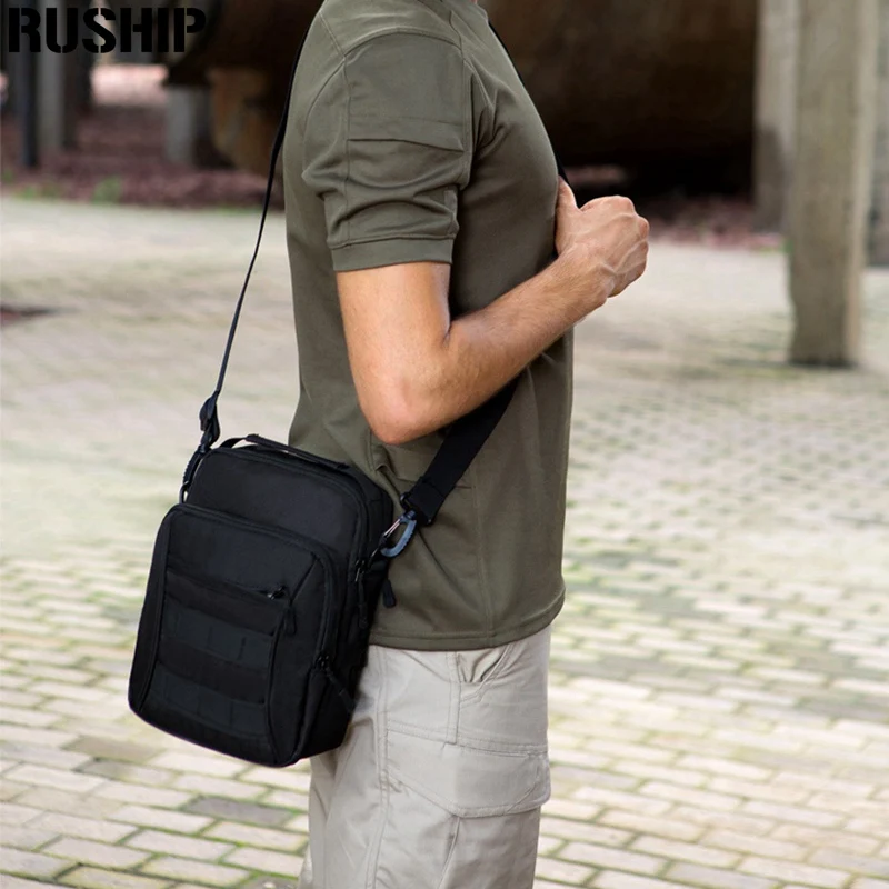 

MOLLE Nylon Unisex Tactics Waterproof Bag Messenger Pack Outside School Small Handbags Military Camouflage Trekking Travel Bags