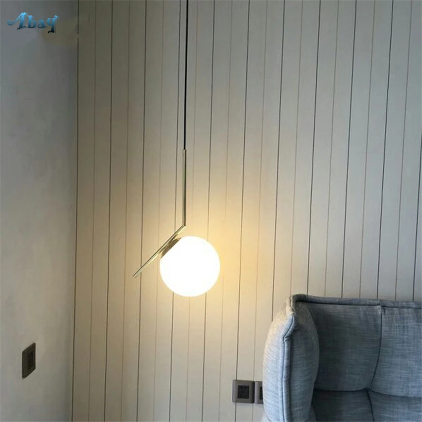 Nordic glass globe Gold Pendant Lights Modern Bedroom Living Room Bedside hanging lamp Restaurant loft decor lighting Fixtures | Лампы и