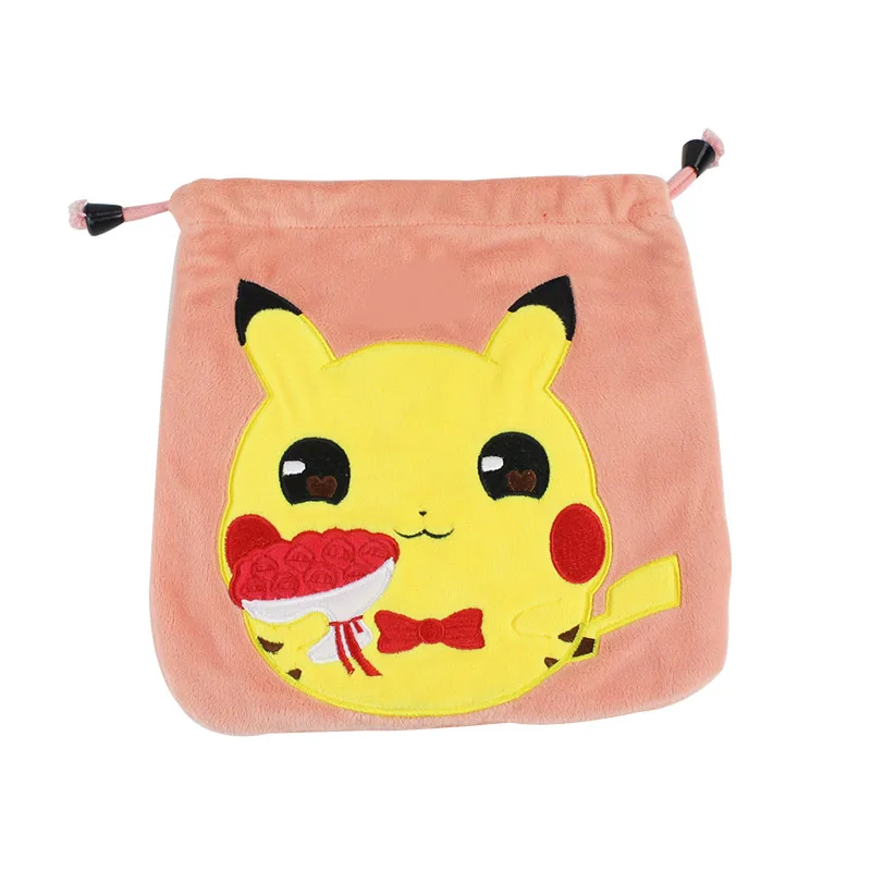 flower and pikachu 20*22 см Kawaii мяч сумка Bulbasaur плюшевая сумка для хранения Squirte Charmander Регулируемая сумка аниме мультфильм подарок для детей - Цвет: flower and pikachu