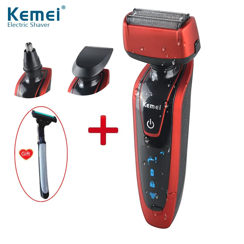 Kemei 3 in 1 Triple Blade Waterproof Electric Hair Trimmer/Nose Trimmer/Washable Shave Razor Sideburn Cutter Shaver | Бытовая техника