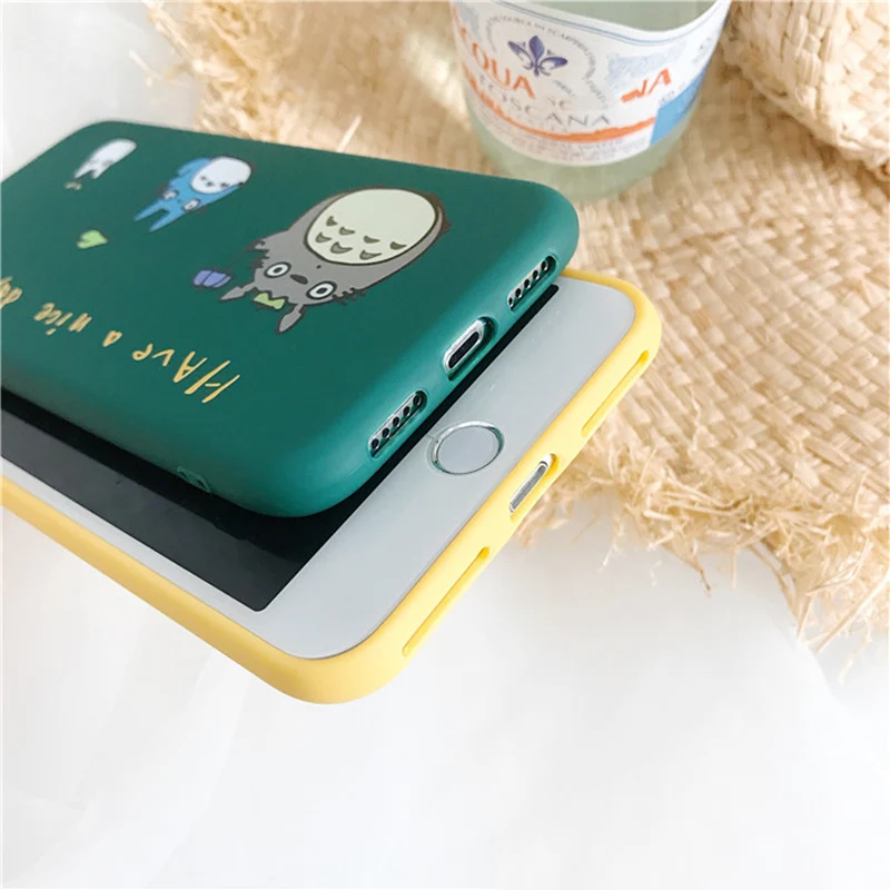 For iPhone 7 6 6s 8 X 7Plus Lovely Cartoon totoro phone case for iphone xr xs max matte Thicken silicone cover capa fundas 10 |