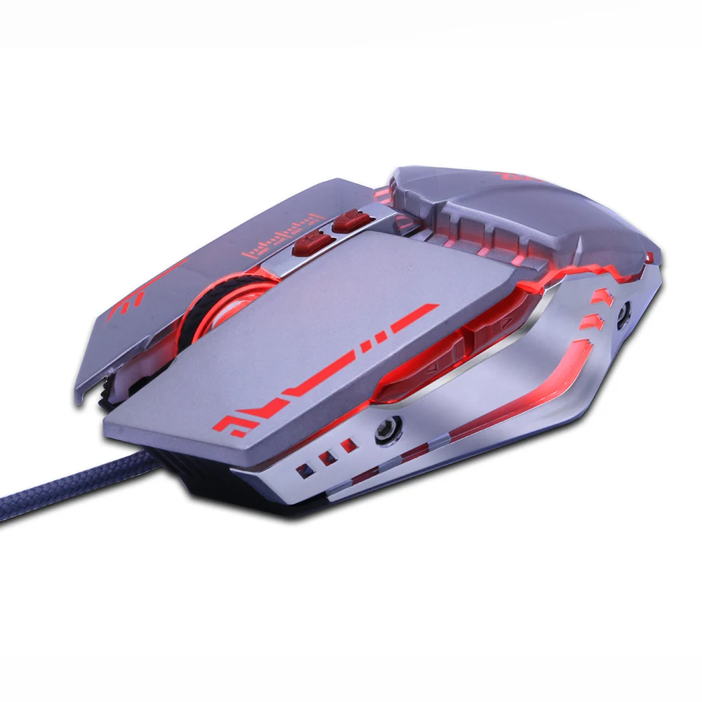 MMR5-S gray Регулируемые Игровые мыши 3200 dpi 6 кнопок оптическая Высококачественная USB Проводная геймер игровой мыши 4 цвета дышащий светильник - Цвет: MMR5-S gray