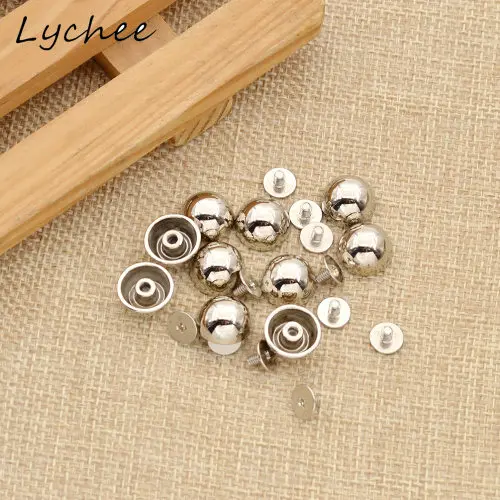 12mm Lychee 10 шт. круглая металлическая заклепка в форме гриба винтовые кнопки для одежды женская сумка украшения для самодельного изготовления заклепки аксессуары - Цвет: 12mm