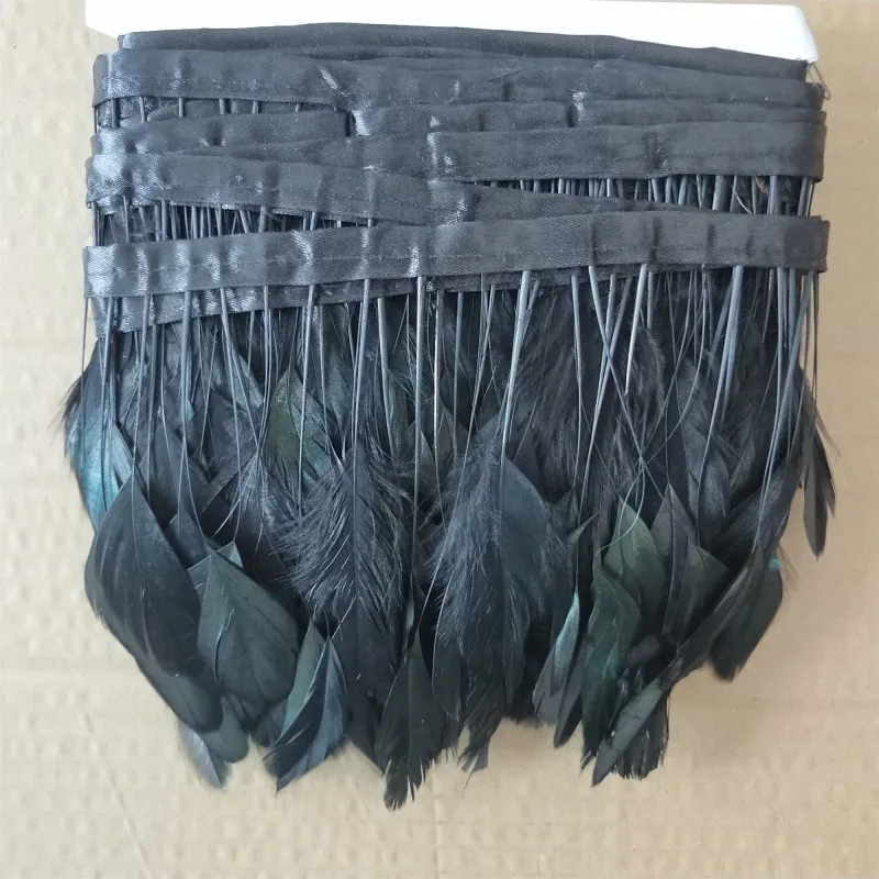 1 ярд куриное перо рваный черный хвост лента фазан Верхняя одежда аксессуары