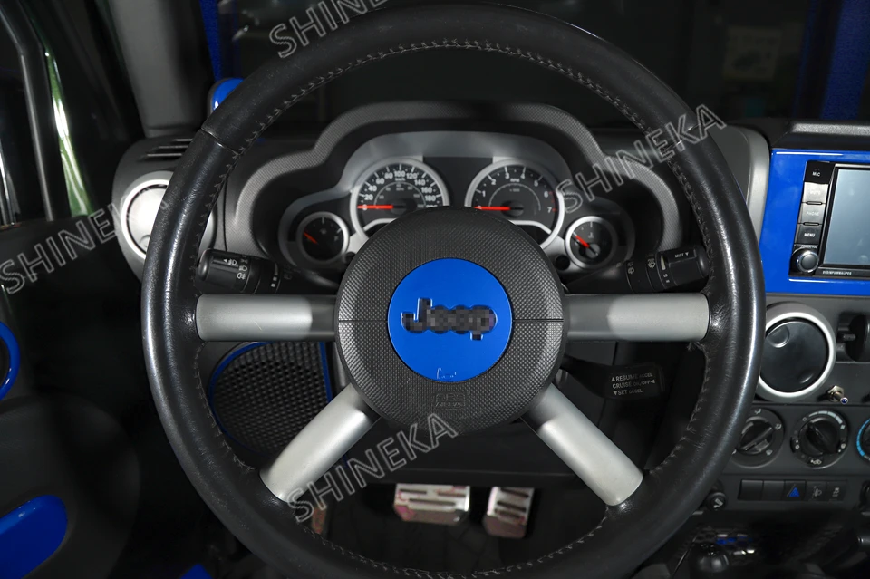 SHINEKA интерьерные молдинги для Jeep Wrangler JK 2007-2010 автомобиль руль отделка комплект наклейки аксессуары для Jeep Wrangler JK