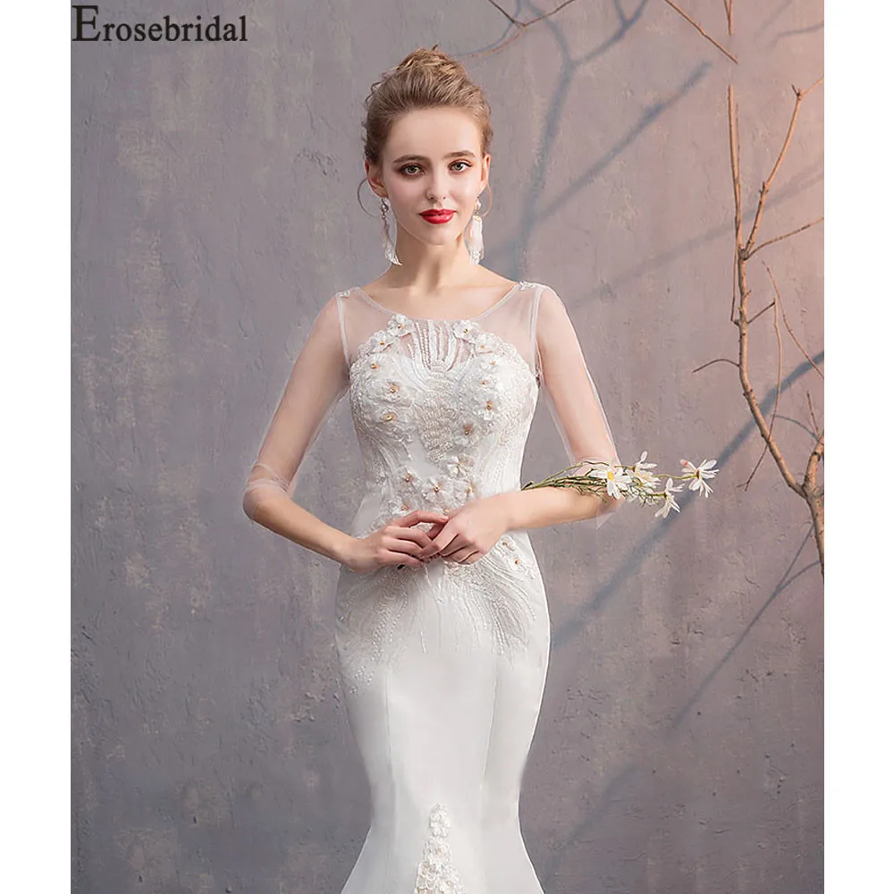 Erosebridal Новое поступление кружевные свадебные платья 2019 винтажные наряды Русалка