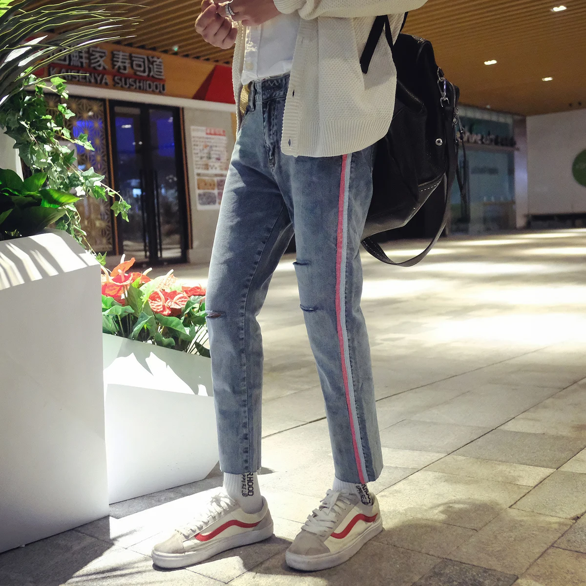 Новинка весны 2018 модные мужские джинсы с тесьмой для подростков|fashion jeans men|jeans fashion