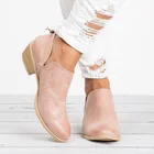 Женские осенние ботинки MoneRffi, на квадратном каблуке, без шнуровки, с острым носком