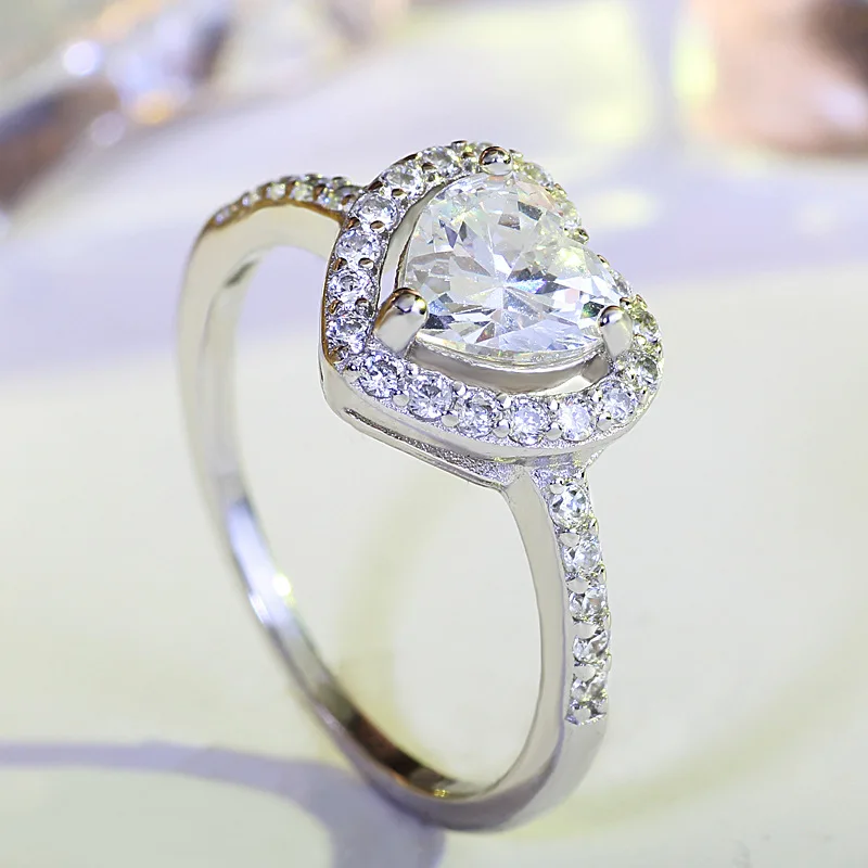Люблю моду в форме сердца кольцо Nvjie Европа Циркон # SR1050|zircon ring|fashion ringsring fashion |