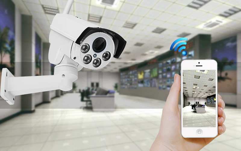 Цилиндрическая IP камера P2P с функцией распознавания людей 5 МП 10X 5X 4g 3g Wi Fi Мп Full HD