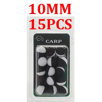 10MM-White N Black 12/15 шт. Карп рыболовные приманки бойлов плавающий шар шарик карп подачи Twin Цвет приманка установка для волос плавающий рыболовный шар 10 12 14 мм - Цвет: 10MM-White N Black
