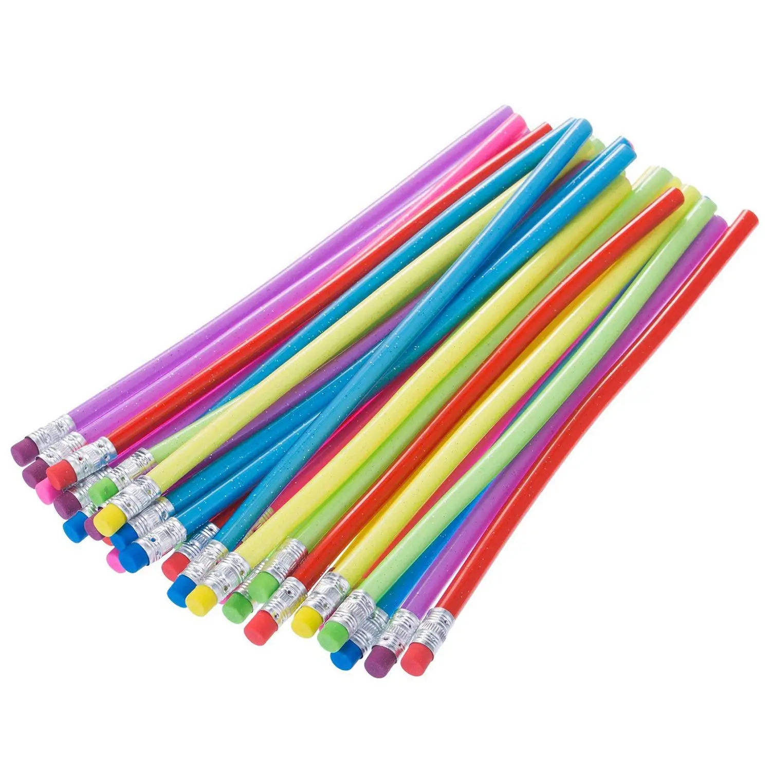 60 штук сгибаемый карандаш гибкие мягкие карандаши с ластиком, Colorful-SCLL