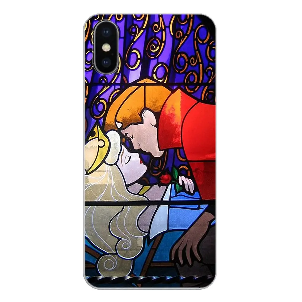 For Sony Xperia Z Z1 Z2 Z3 Z5 compact M2 M4 M5 E3 T3 XA Aqua LG G4 G5 G3 G2 Mini Silicone Case Alice Stained Glass princess rose |