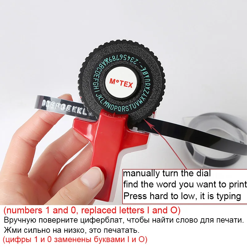 Absonic,, мини 3D тиснение, корейский Motex E101, принтер этикеток, ручная пишущая машинка, тиснение для Dymo, 9 мм, лента для этикеток