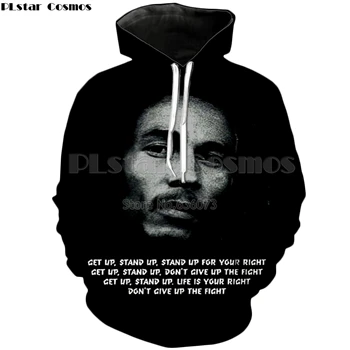 color as the picture PLstar Cosmos дропшиппинг Новая мода толстовка рэгги Боб Марли принт 3d Мужская wo Мужская Повседневная Толстовка в стиле хип-хоп - Цвет: color as the picture