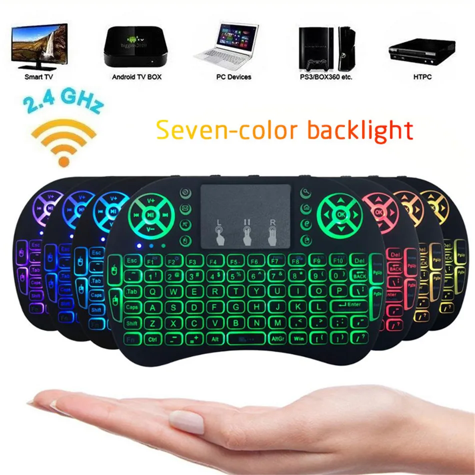 i8 Russia Spanish French Version 2.4GHz Wireless Keyboard Air Mouse Teclado Touchpad Handheld For Android TV BOX PC Mini Keyboar |