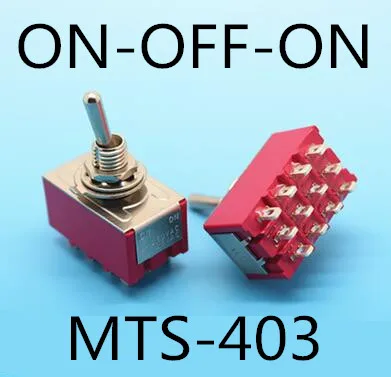 MTS-403 6 мм 3Pin 6Pin 9Pin кулисный переключатель включения-ВКЛ/ВКЛ-ВЫКЛ-на тумблер MTS-102/103/202/203/402/403 - Цвет: MTS-403