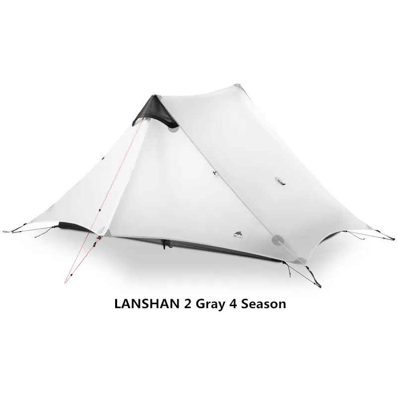3F UL GEAR LanShan 2 человек наружная Ультралегкая палатка для кемпинга 3/4 Сезон 1 одиночная 15D нейлоновая Кремниевая палатка - Цвет: Gray 2P 4 Season
