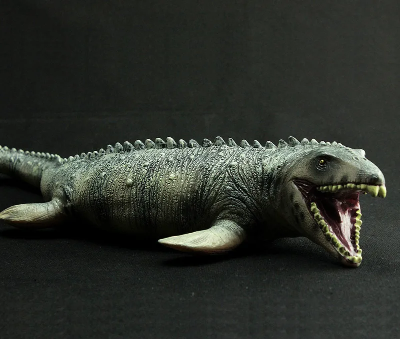 

Большой динозавр мосзавр Юрского периода, игрушка из мягкого ПВХ, фигурка, ручная роспись, Коллекционная модель животного, игрушки динозавр...