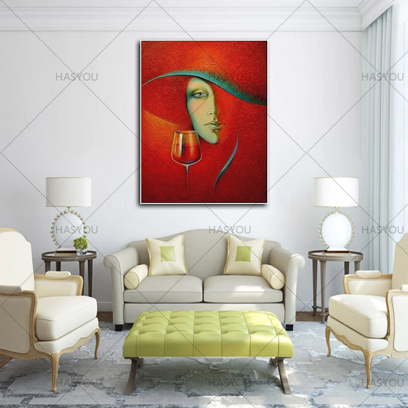 Абстрактное художественное полотно ручной работы шляпа для напитков женский