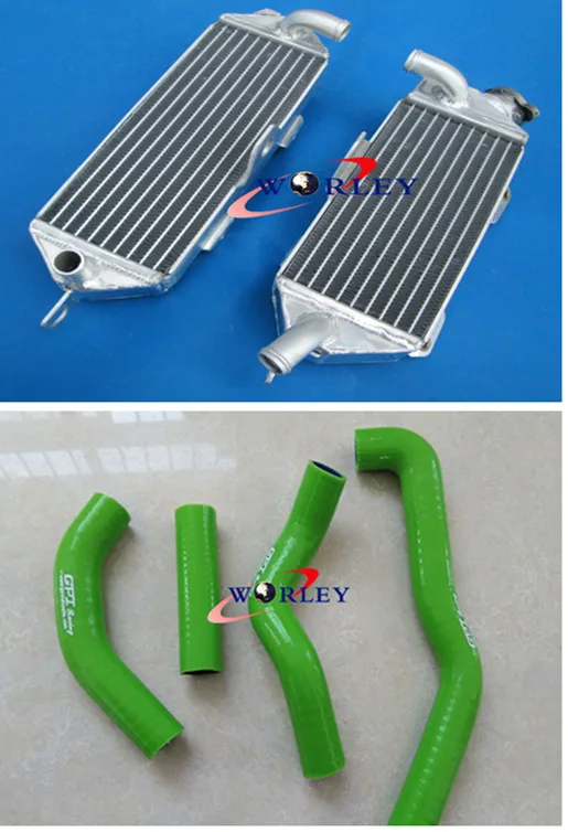 

Aluminum racing Motorcycle Radiator +GREEN Hose For Kawasaki KX250 KX 250 1988 - 1989 88 89 New GPI