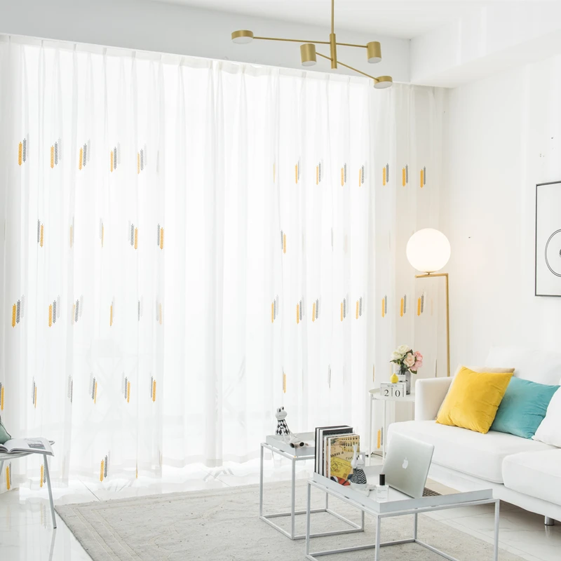 Американский сельский пасторальный стиль уши пшеницы вышитые тюль